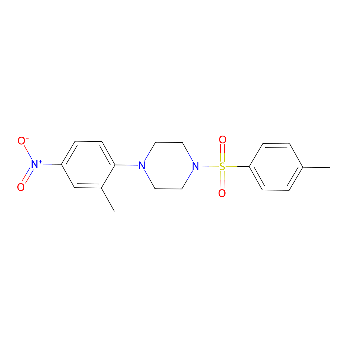 1-(2-Methyl-4-nitrophenyl)-4-(4-methylphenyl)sulfonylpiperazine molecular structure, CAS 709005-82-3