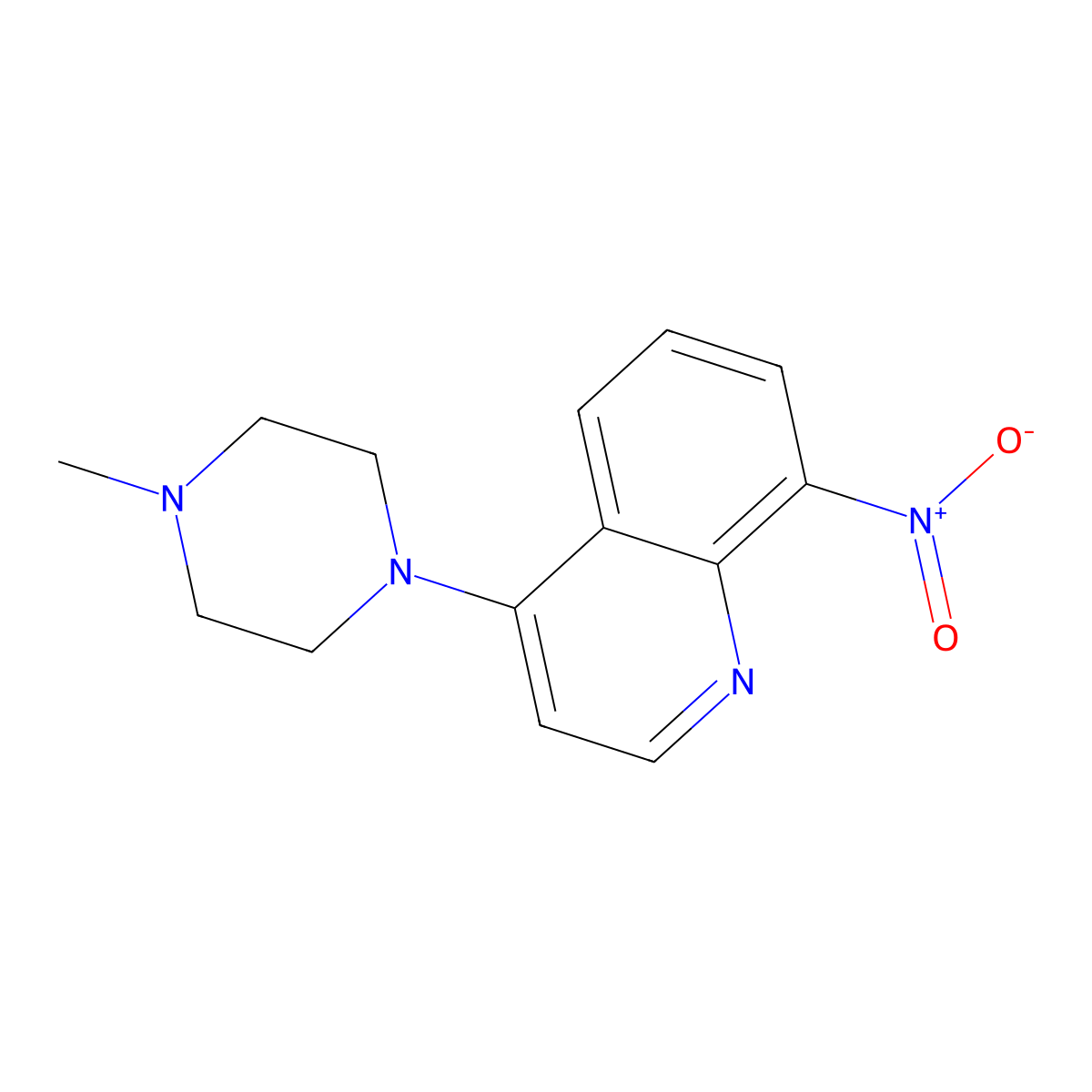 4-(4-Methylpiperazin-1-yl)-8-nitroquinoline molecular structure, CAS 709005-94-7