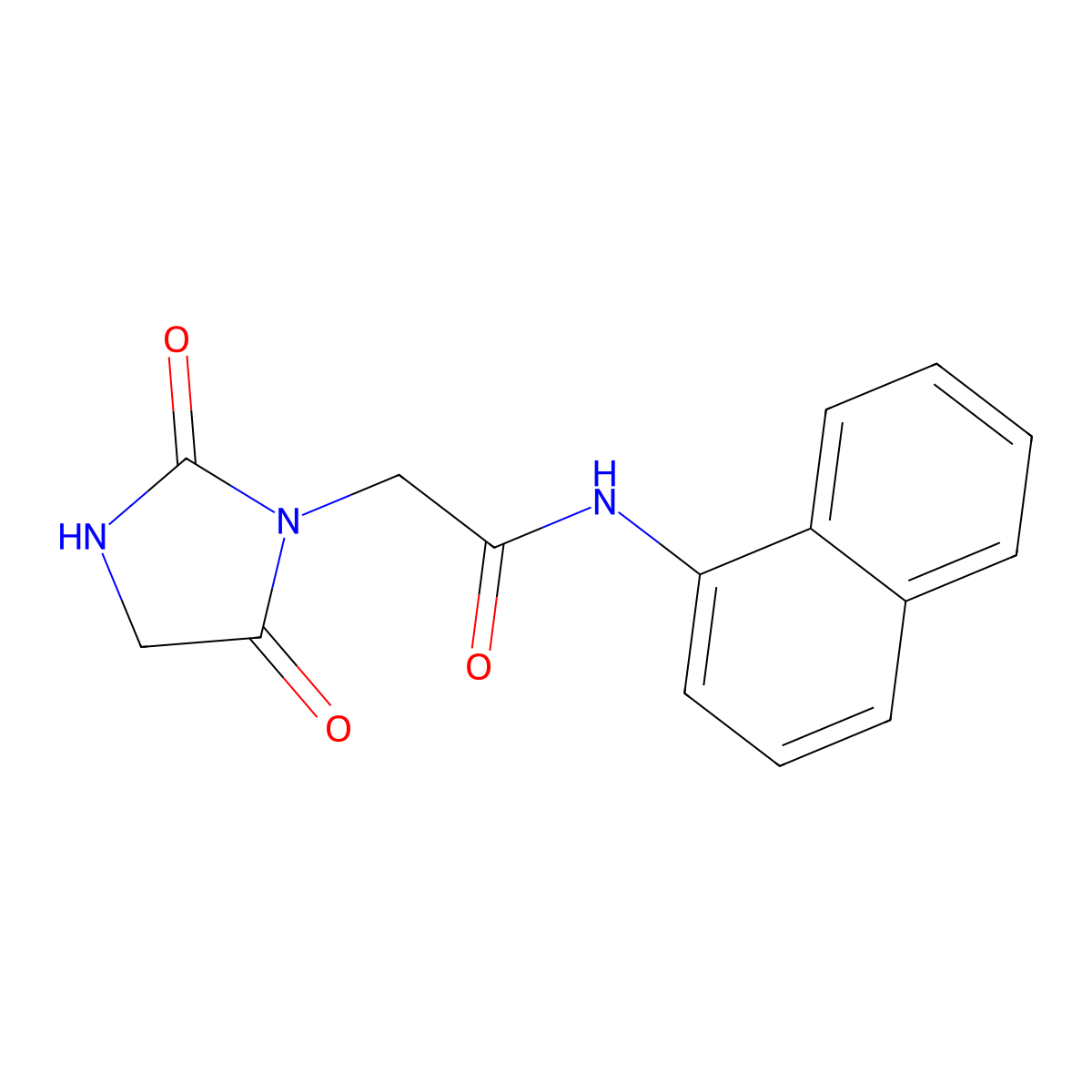2-(2,5-dioxo(1,3-diazolidinyl))-N-naphthylacetamide molecular structure, CAS 709005-97-0