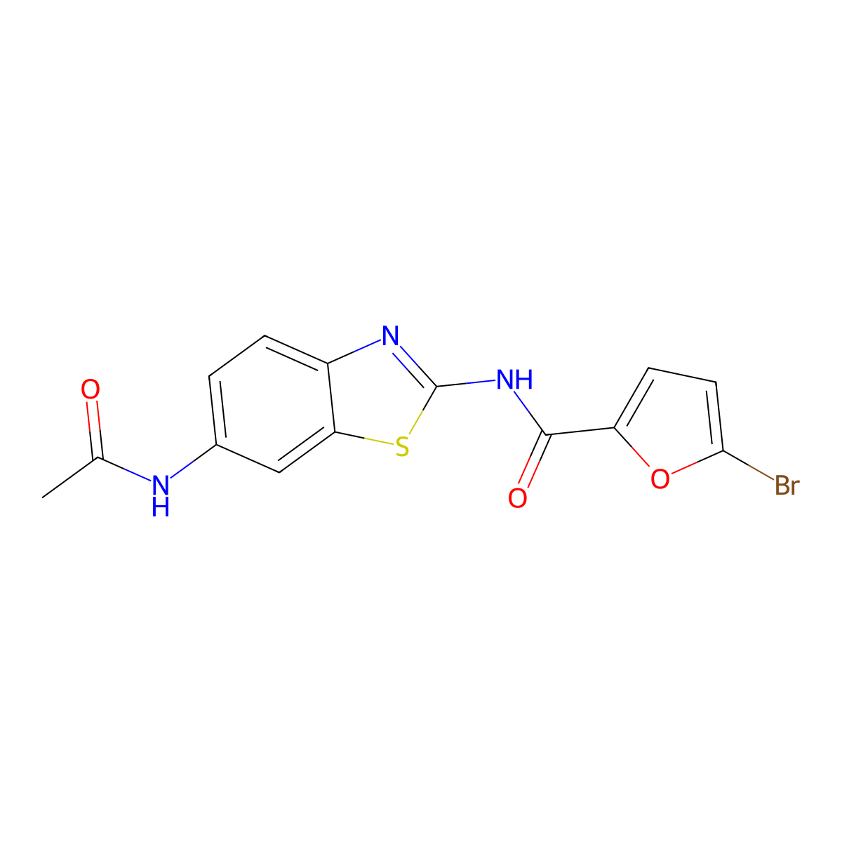 N-(6-acetamido-1,3-benzothiazol-2-yl)-5-bromofuran-2-carboxamide molecular structure, CAS 709006-07-5