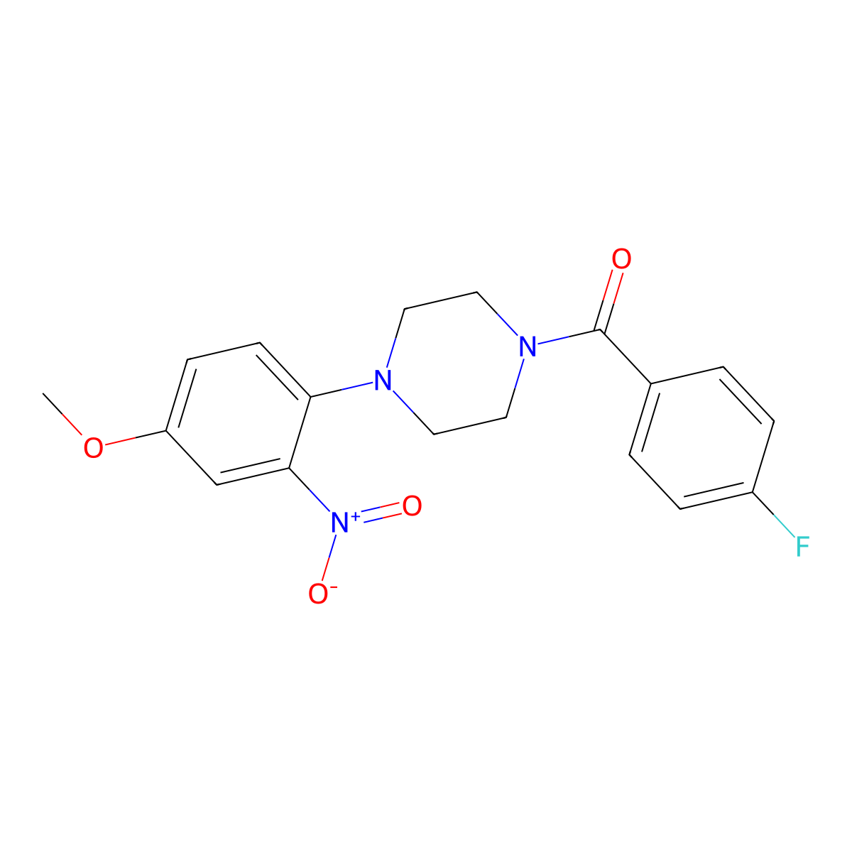 (4-Fluorophenyl)-[4-(4-methoxy-2-nitrophenyl)piperazin-1-yl]methanone molecular structure, CAS 709006-15-5