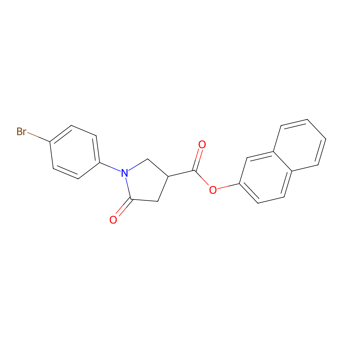 Naphthalen-2-yl 1-(4-bromophenyl)-5-oxopyrrolidine-3-carboxylate molecular structure, CAS 709006-54-2
