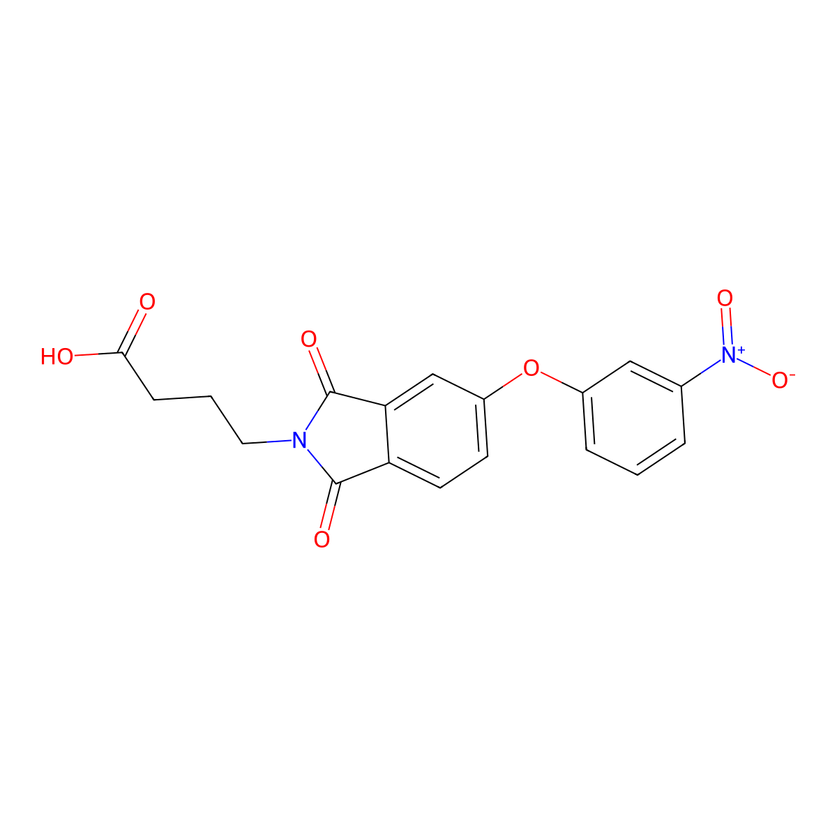 4-[5-(3-nitrophenoxy)-1,3-dioxo-1,3-dihydro-2H-isoindol-2-yl]butanoic acid molecular structure, CAS 709006-59-7