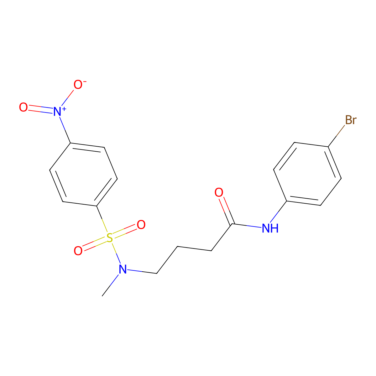 N-(4-bromophenyl)-4-[methyl-(4-nitrophenyl)sulfonylamino]butanamide molecular structure, CAS 709006-89-3