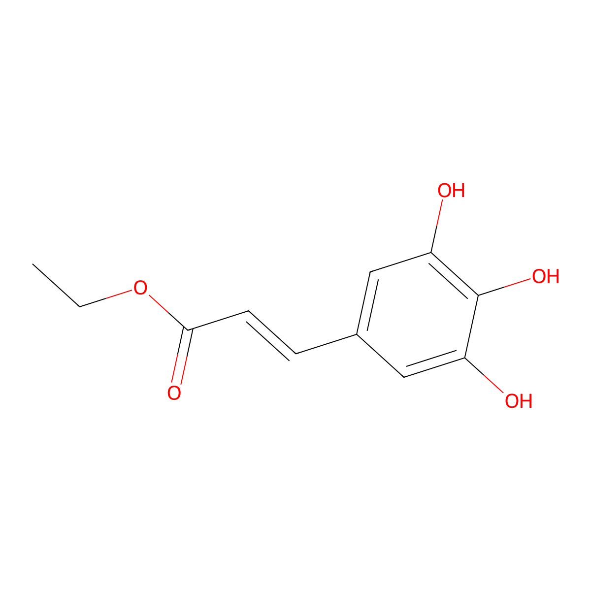 Ethyl (2E)-3-(3,4,5-trihydroxyphenyl)-2-propenoate molecular structure, CAS 709007-51-2