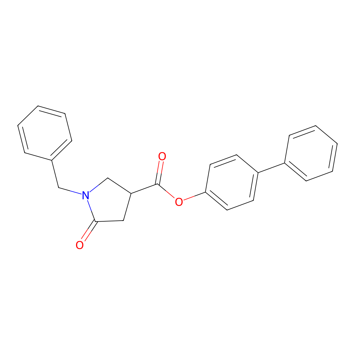 Biphenyl-4-yl 1-benzyl-5-oxopyrrolidine-3-carboxylate molecular structure, CAS 709008-73-1