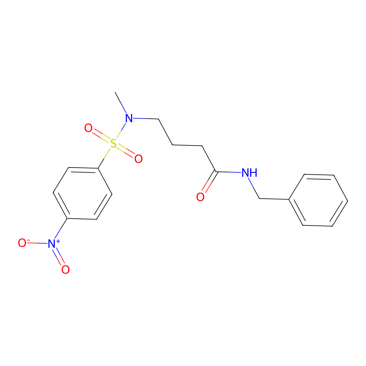 N-benzyl-4-[methyl-(4-nitrophenyl)sulfonylamino]butanamide molecular structure, CAS 709008-76-4