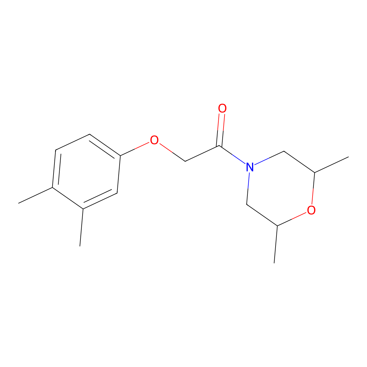 1-(2,6-Dimethylmorpholin-4-yl)-2-(3,4-dimethylphenoxy)ethanone molecular structure, CAS 709008-85-5