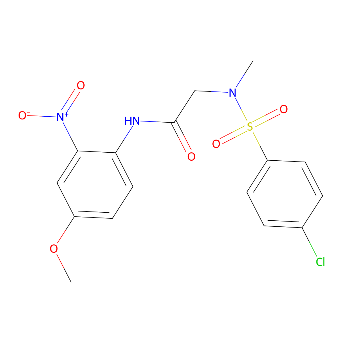 2-[(4-chlorophenyl)sulfonyl-methylamino]-N-(4-methoxy-2-nitrophenyl)acetamide molecular structure, CAS 709008-91-3