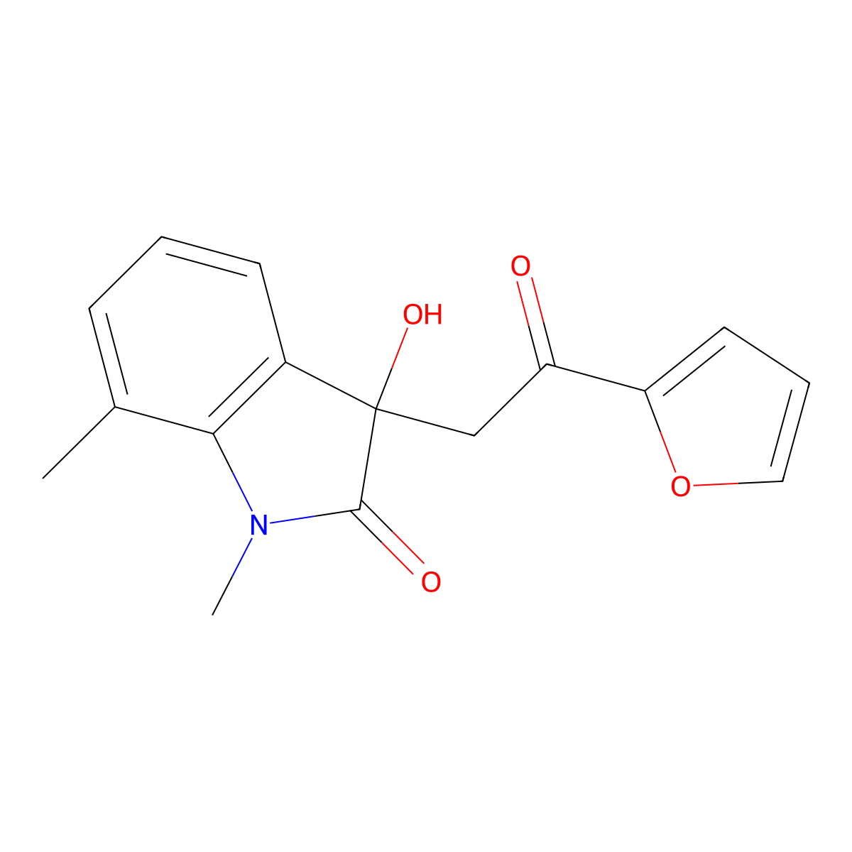 3-[2-(Furan-2-yl)-2-oxoethyl]-3-hydroxy-1,7-dimethylindol-2-one molecular structure, CAS 709009-04-1