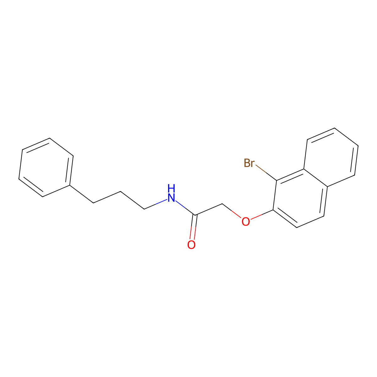 2-(1-bromonaphthalen-2-yl)oxy-N-(3-phenylpropyl)acetamide molecular structure, CAS 709009-30-3