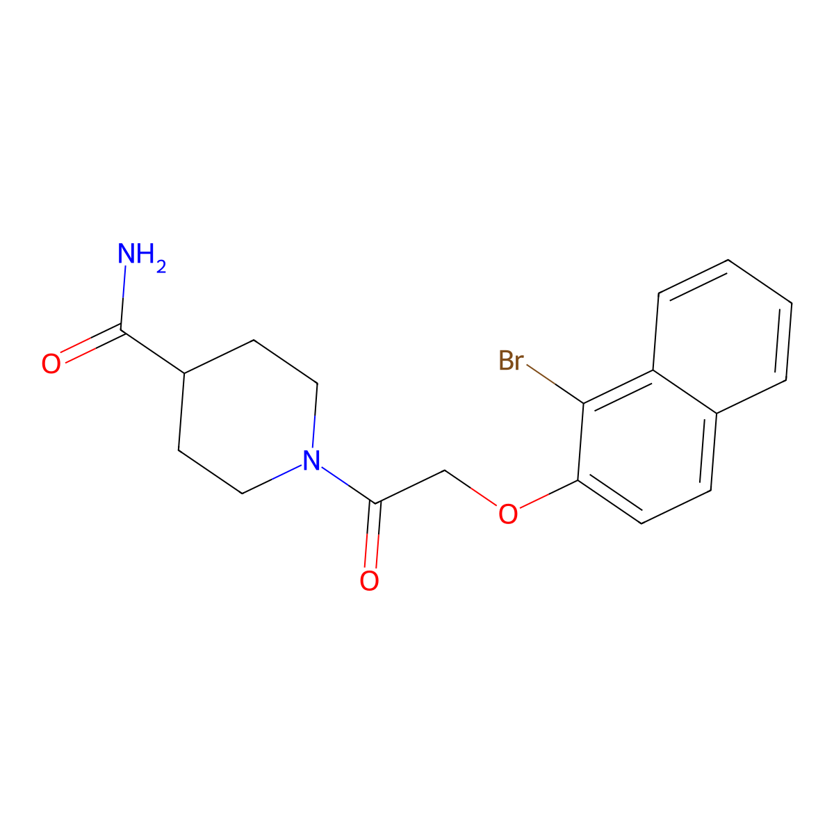 1-[2-(1-Bromonaphthalen-2-yl)oxyacetyl]piperidine-4-carboxamide molecular structure, CAS 709009-77-8