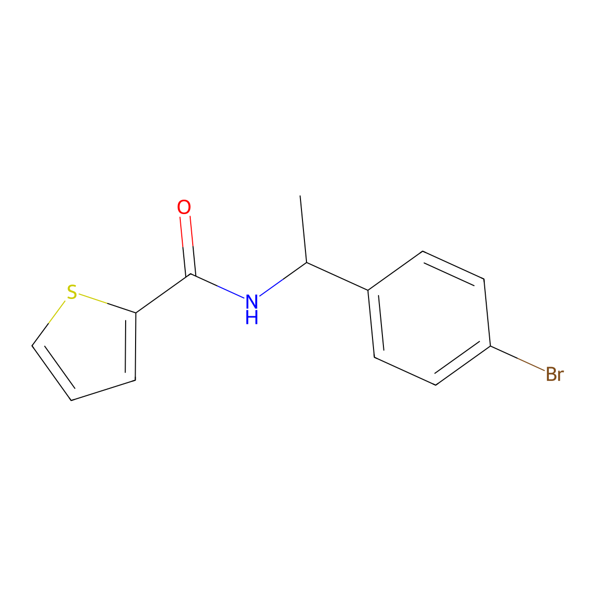 N-[1-(4-bromophenyl)ethyl]thiophene-2-carboxamide molecular structure, CAS 709009-87-0
