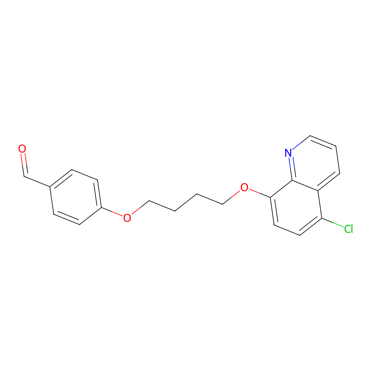 4-[4-(5-Chloroquinolin-8-yl)oxybutoxy]benzaldehyde molecular structure, CAS 709009-89-2