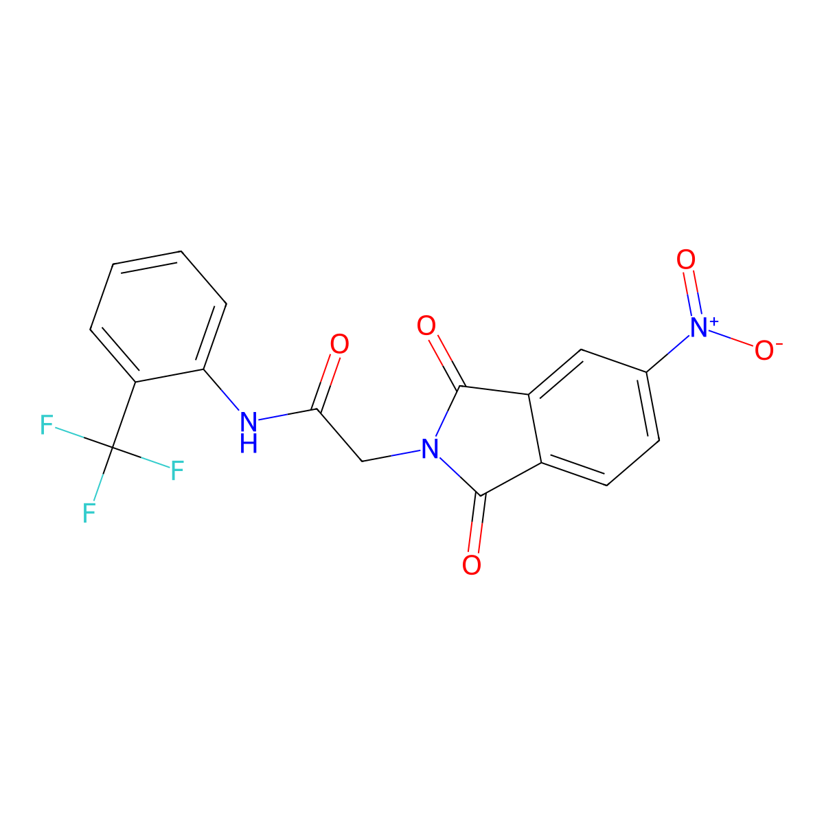 2-(5-nitro-1,3-dioxoisoindol-2-yl)-N-[2-(trifluoromethyl)phenyl]acetamide molecular structure, CAS 709010-26-4