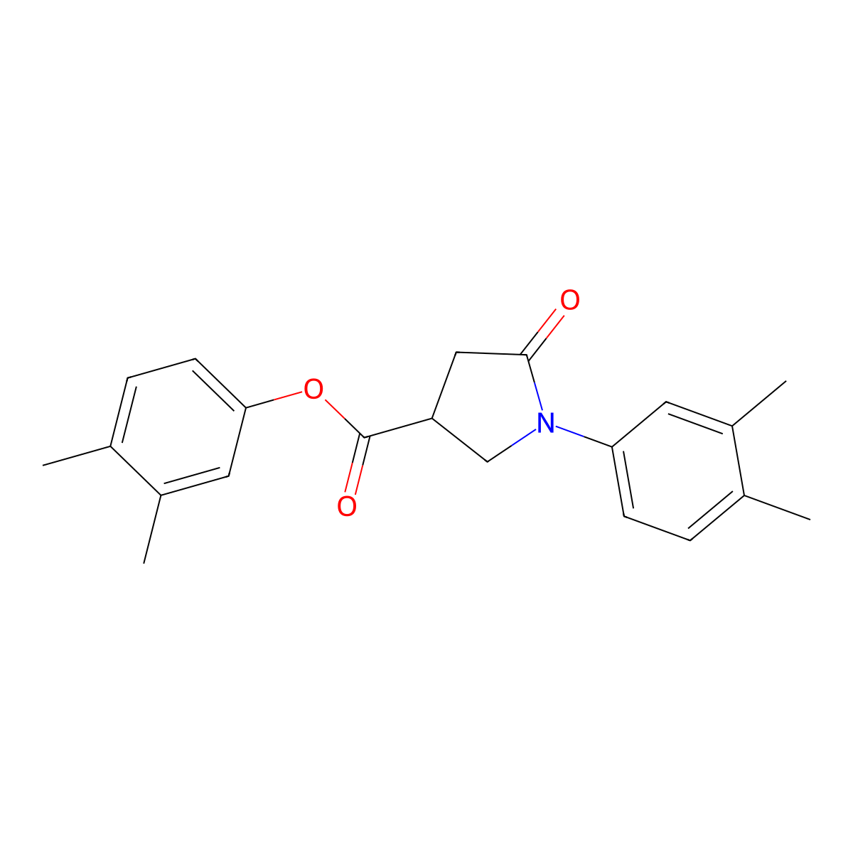 3,4-Dimethylphenyl 1-(3,4-dimethylphenyl)-5-oxopyrrolidine-3-carboxylate molecular structure, CAS 709010-31-1