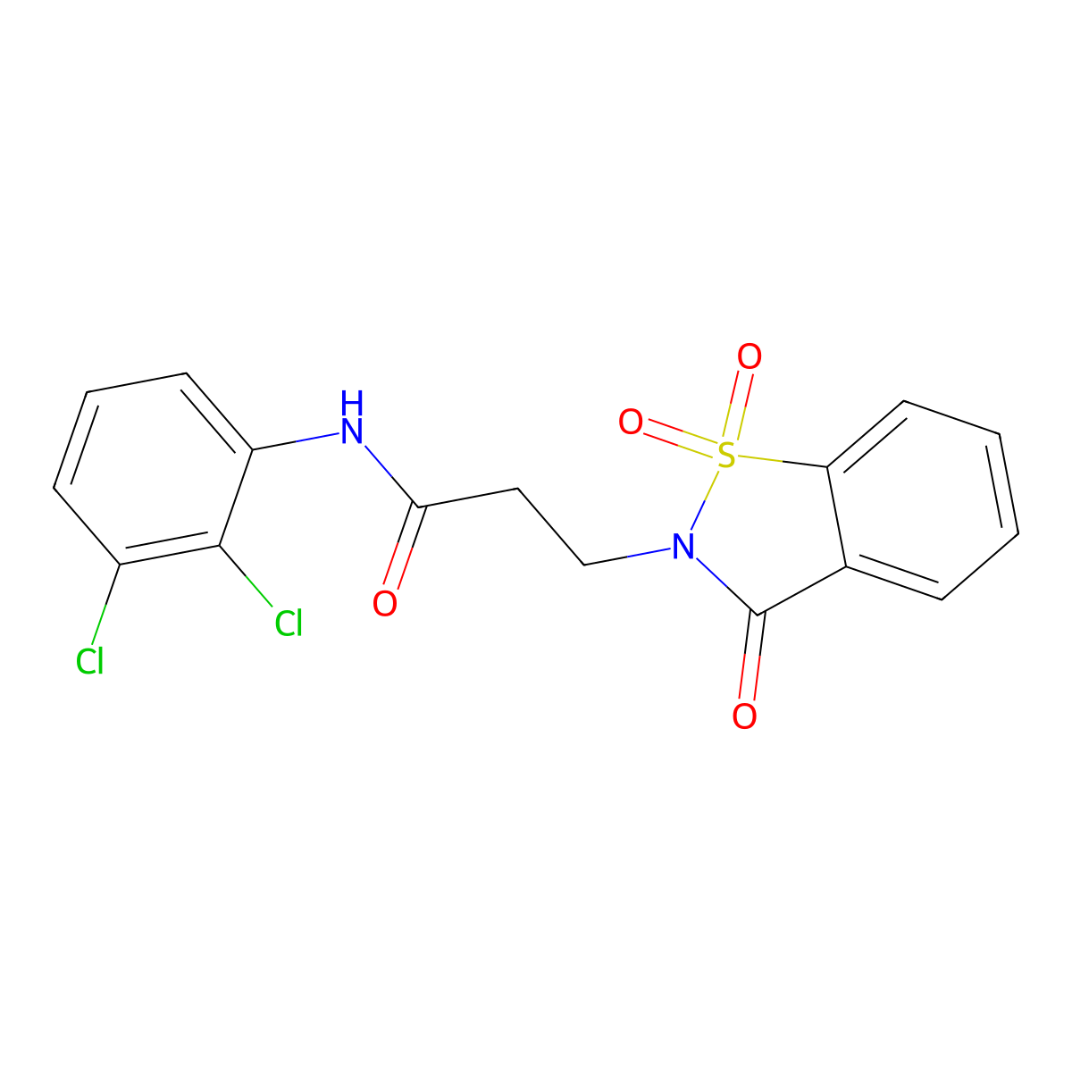 N-(2,3-dichlorophenyl)-3-(1,1-dioxido-3-oxo-1,2-benzisothiazol-2(3H)-yl)propanamide molecular structure, CAS 709010-65-1