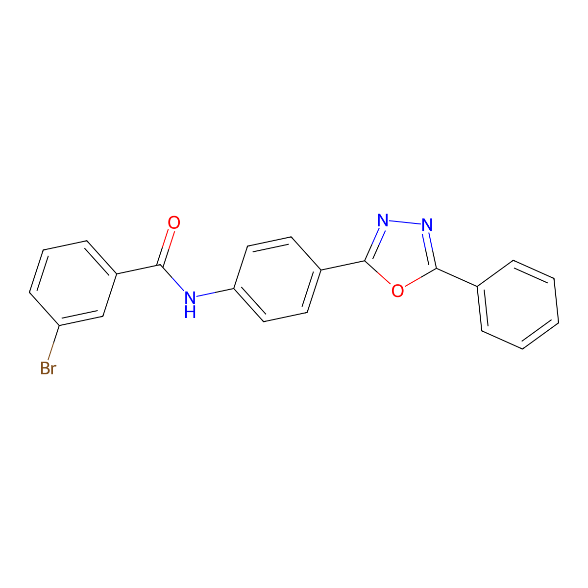 3-bromo-N-[4-(5-phenyl-1,3,4-oxadiazol-2-yl)phenyl]benzamide molecular structure, CAS 709010-67-3