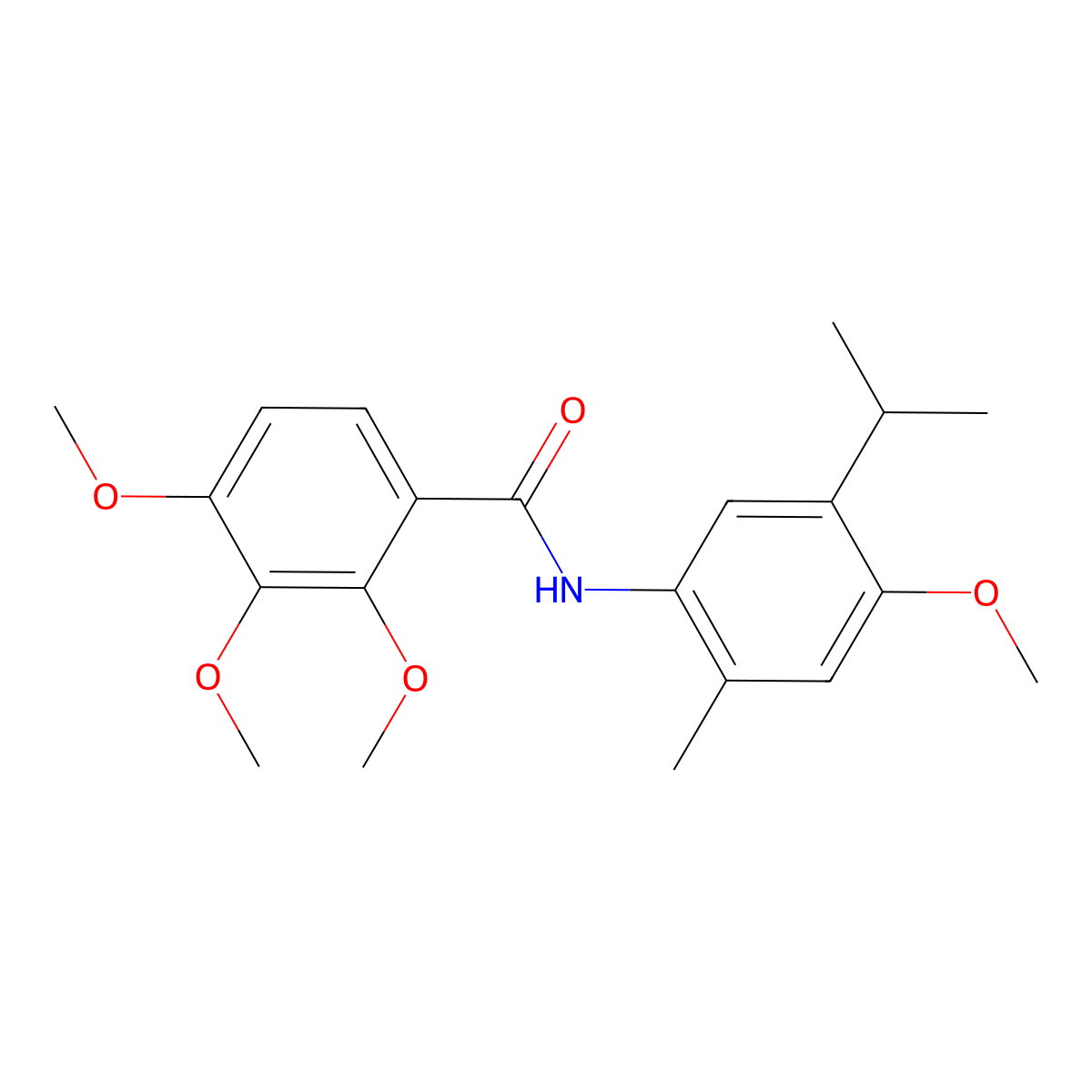 N-(5-isopropyl-4-methoxy-2-methylphenyl)-2,3,4-trimethoxybenzamide molecular structure, CAS 709011-02-9
