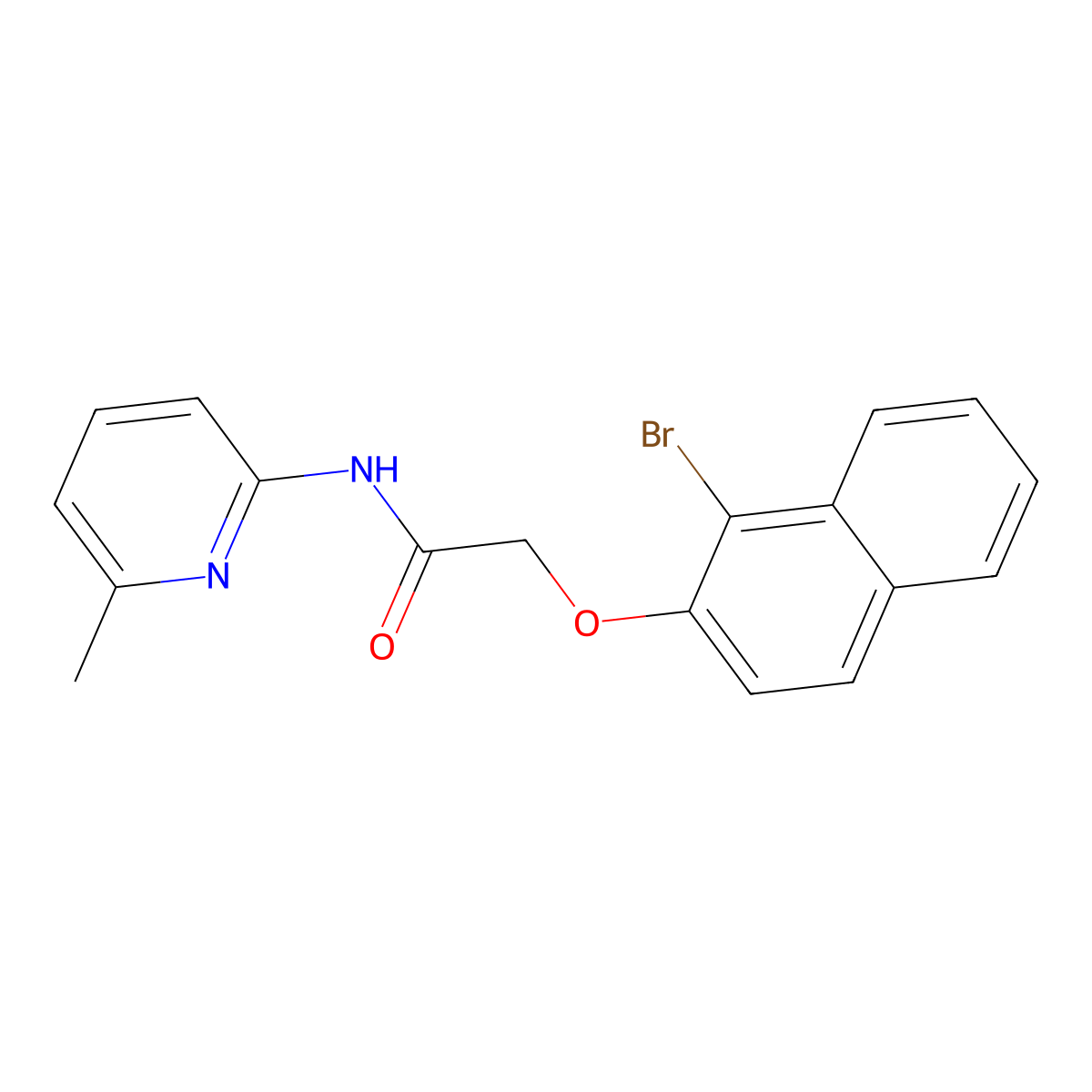 2-(1-bromonaphthalen-2-yl)oxy-N-(6-methylpyridin-2-yl)acetamide molecular structure, CAS 709011-12-1