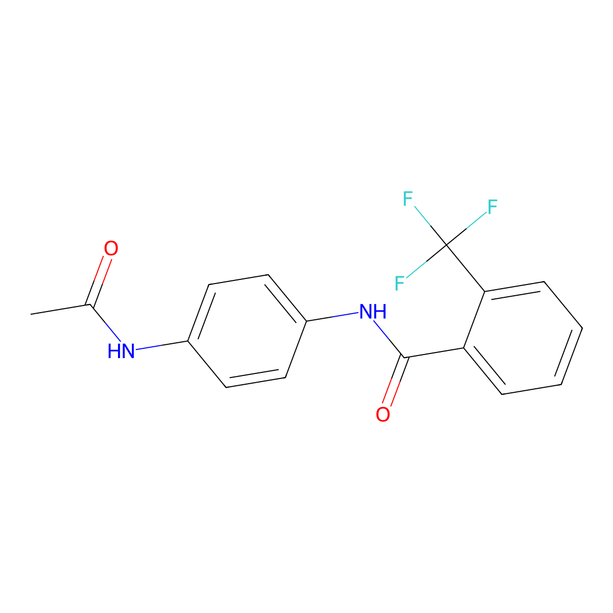 N-(4-acetamidophenyl)-2-(trifluoromethyl)benzamide molecular structure, CAS 709011-44-9
