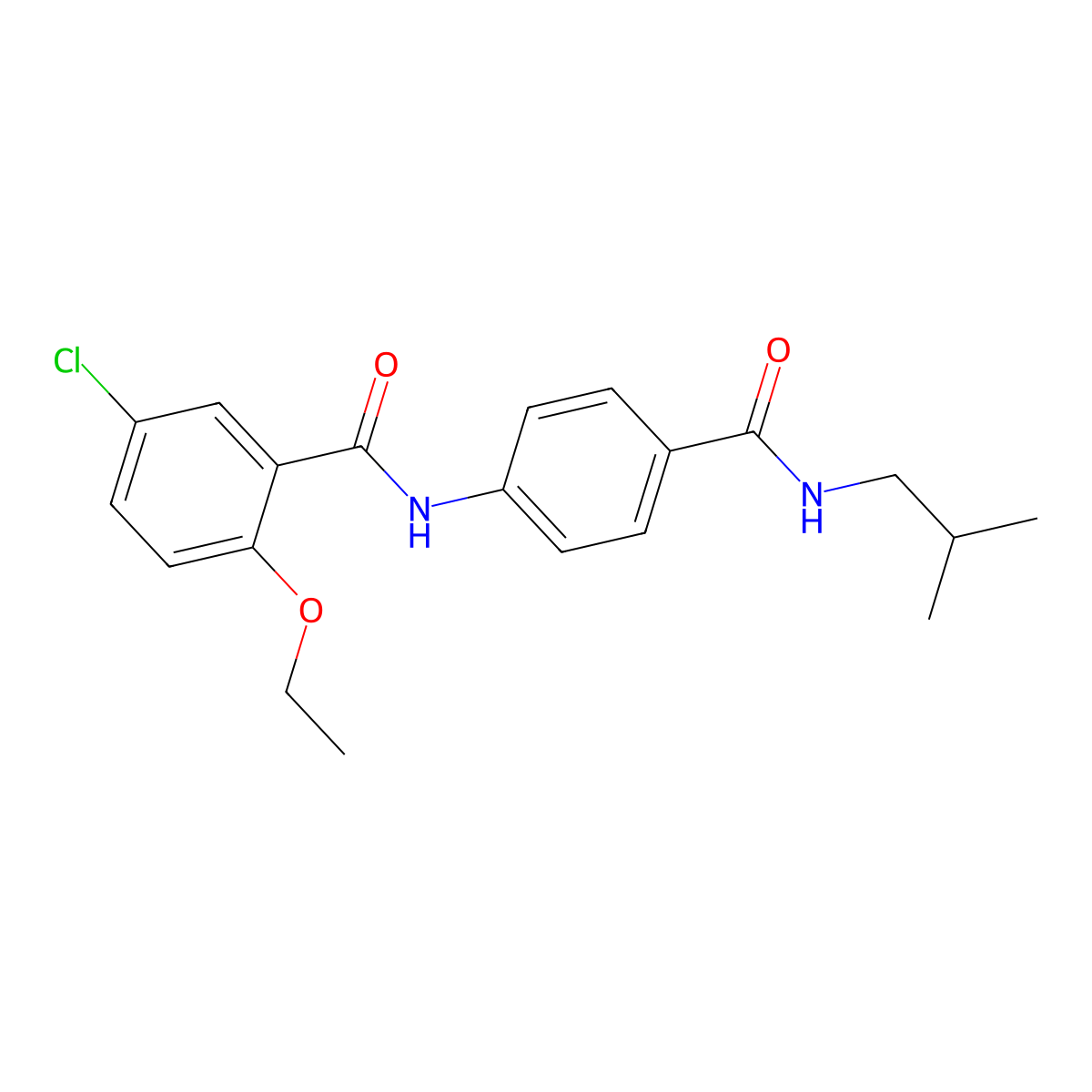 5-chloro-2-ethoxy-N-[4-(2-methylpropylcarbamoyl)phenyl]benzamide molecular structure, CAS 709011-77-8