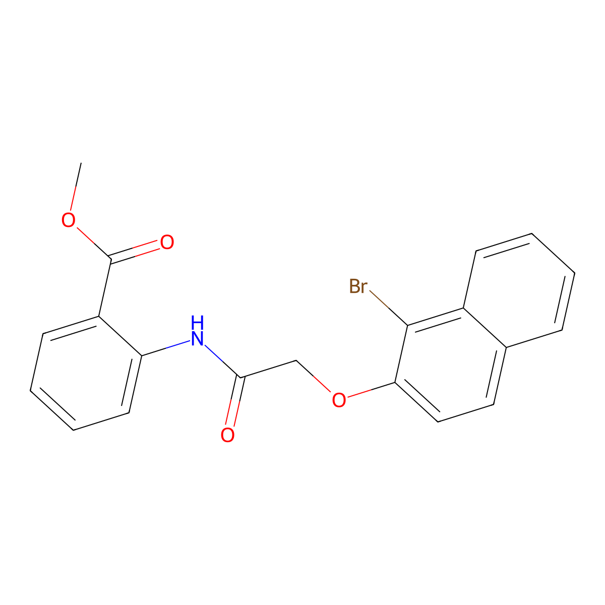 Methyl 2-({[(1-bromo-2-naphthyl)oxy]acetyl}amino)benzoate molecular structure, CAS 709011-80-3