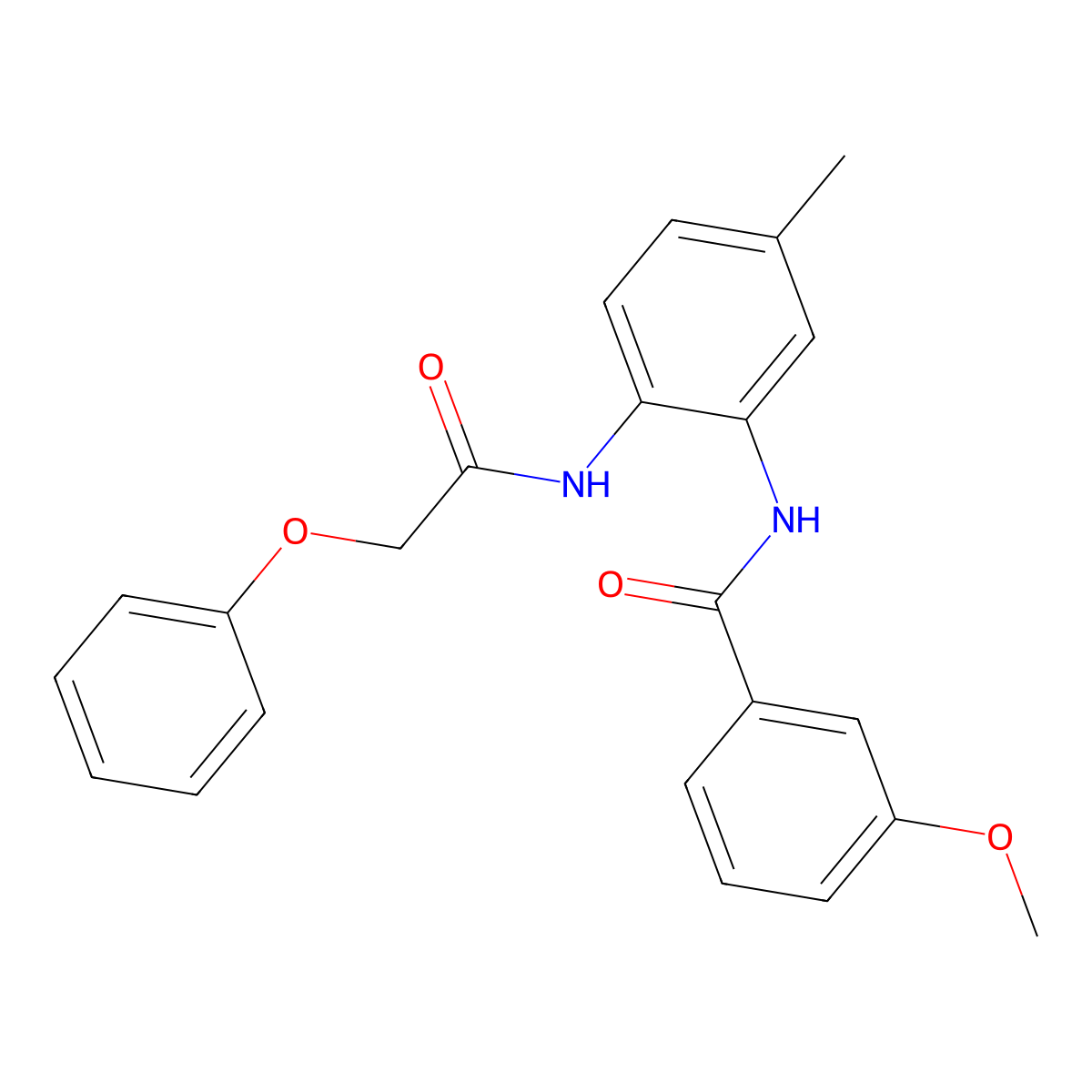 3-methoxy-N-{5-methyl-2-[(phenoxyacetyl)amino]phenyl}benzamide molecular structure, CAS 709012-33-9
