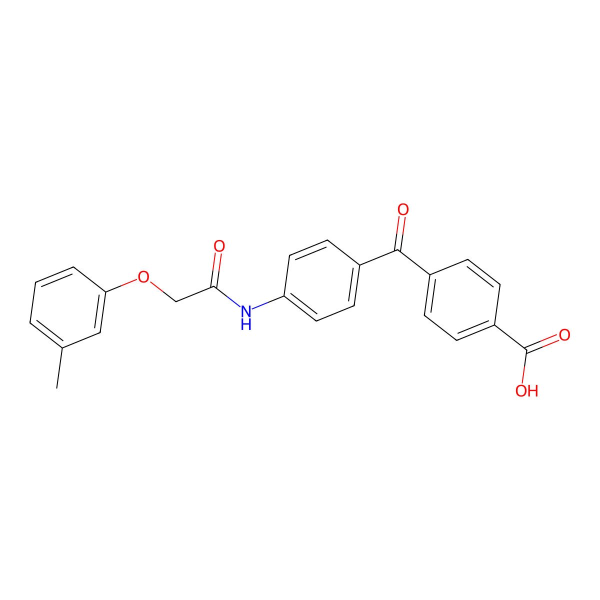 4-(4-{[(3-Methylphenoxy)acetyl]amino}benzoyl)benzoic acid molecular structure, CAS 709013-04-7