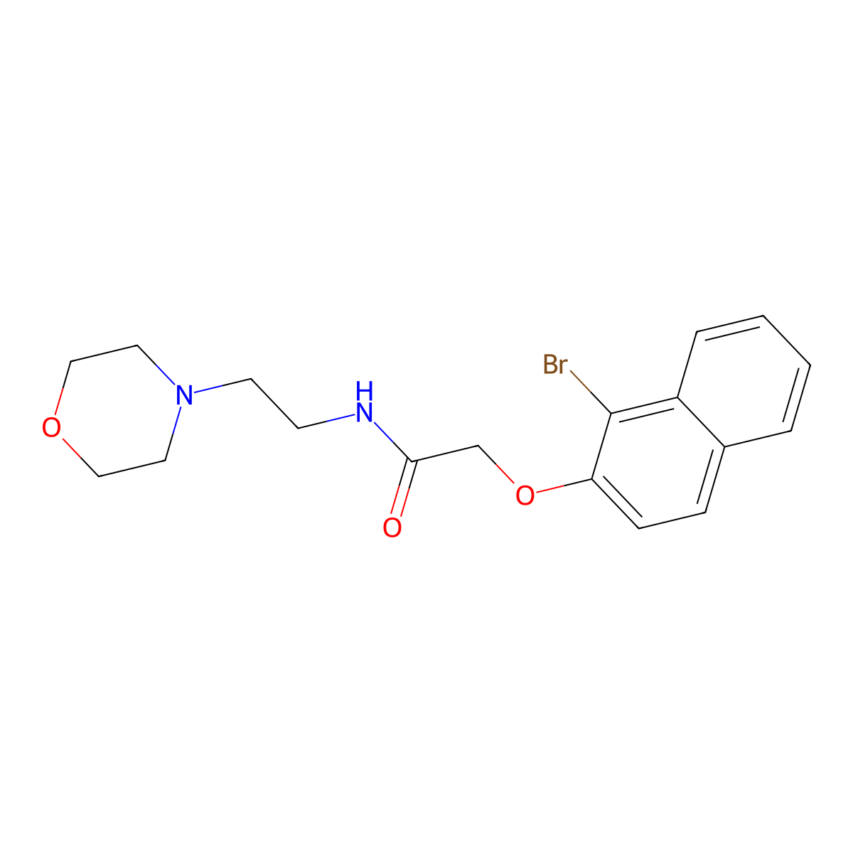 2-(1-bromonaphthalen-2-yl)oxy-N-(2-morpholin-4-ylethyl)acetamide molecular structure, CAS 709013-18-3