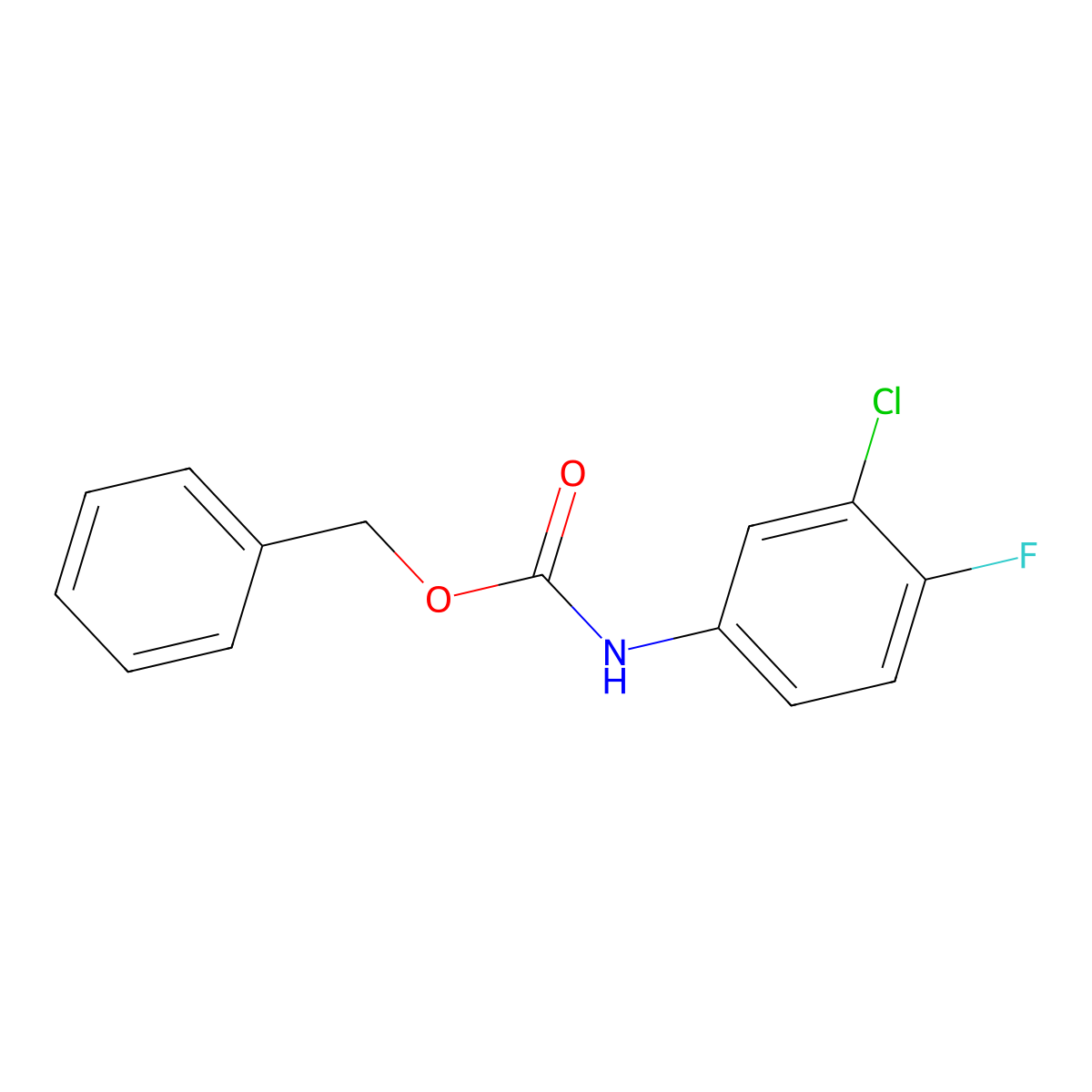 benzyl N-(3-chloro-4-fluorophenyl)carbamate molecular structure, CAS 709013-38-7