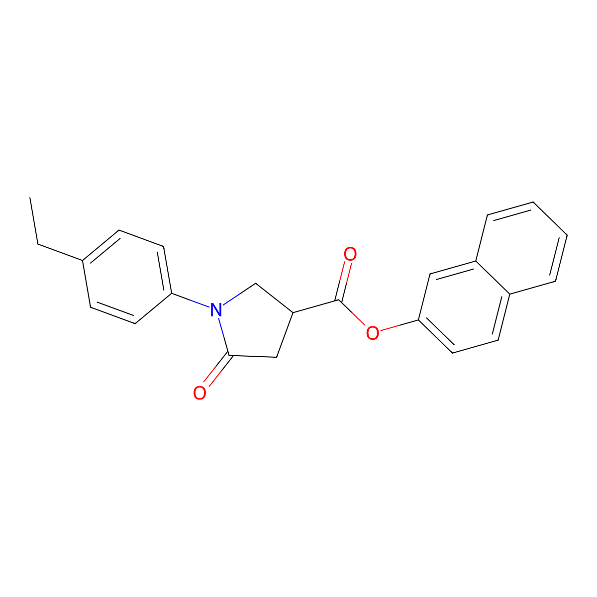 Naphthalen-2-yl 1-(4-ethylphenyl)-5-oxopyrrolidine-3-carboxylate molecular structure, CAS 709013-49-0