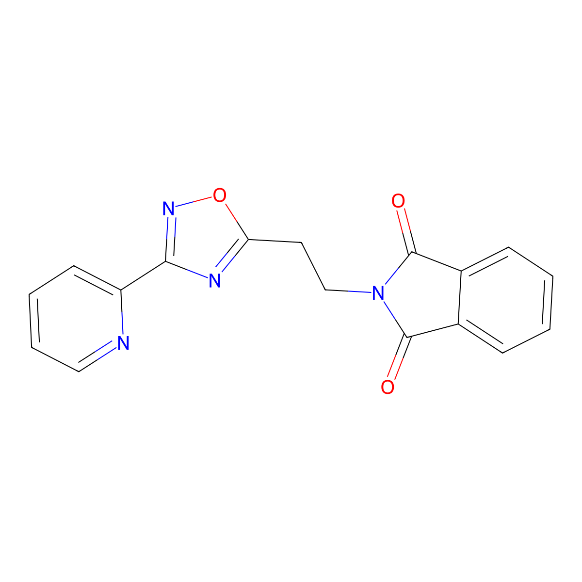 2-(2-(3-(Pyridin-2-yl)-1,2,4-oxadiazol-5-yl)ethyl)isoindoline-1,3-dione molecular structure, CAS 709013-51-4