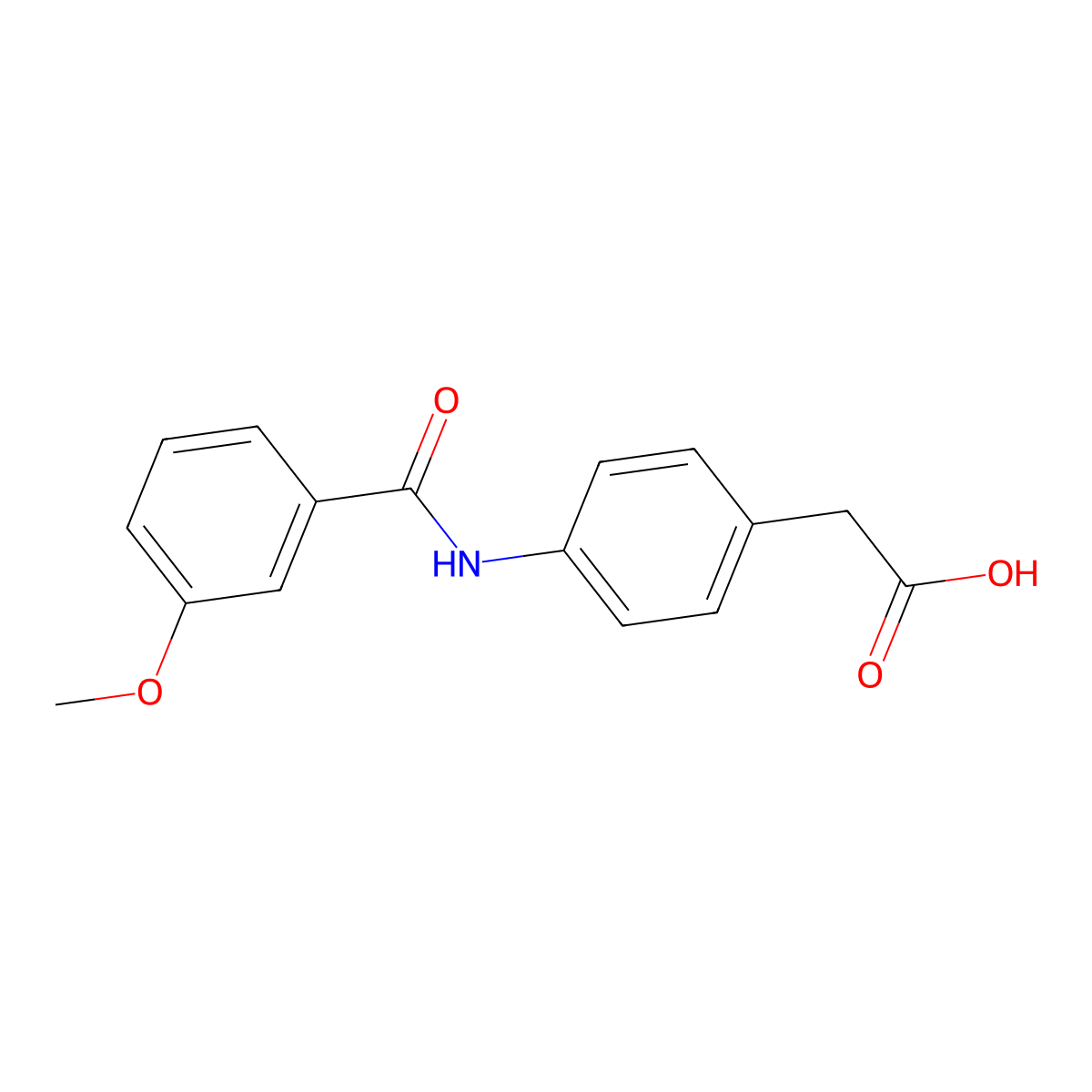 (4-{[(3-Methoxyphenyl)carbonyl]amino}phenyl)acetic acid molecular structure, CAS 709013-59-2