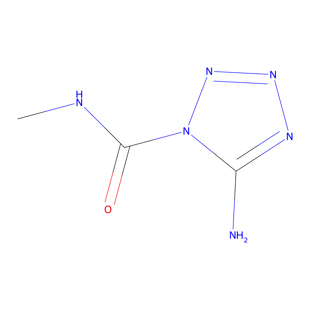 1H-Tetrazole-1-carboxamide, 5-amino-N-methyl- molecular structure, CAS 709015-90-7