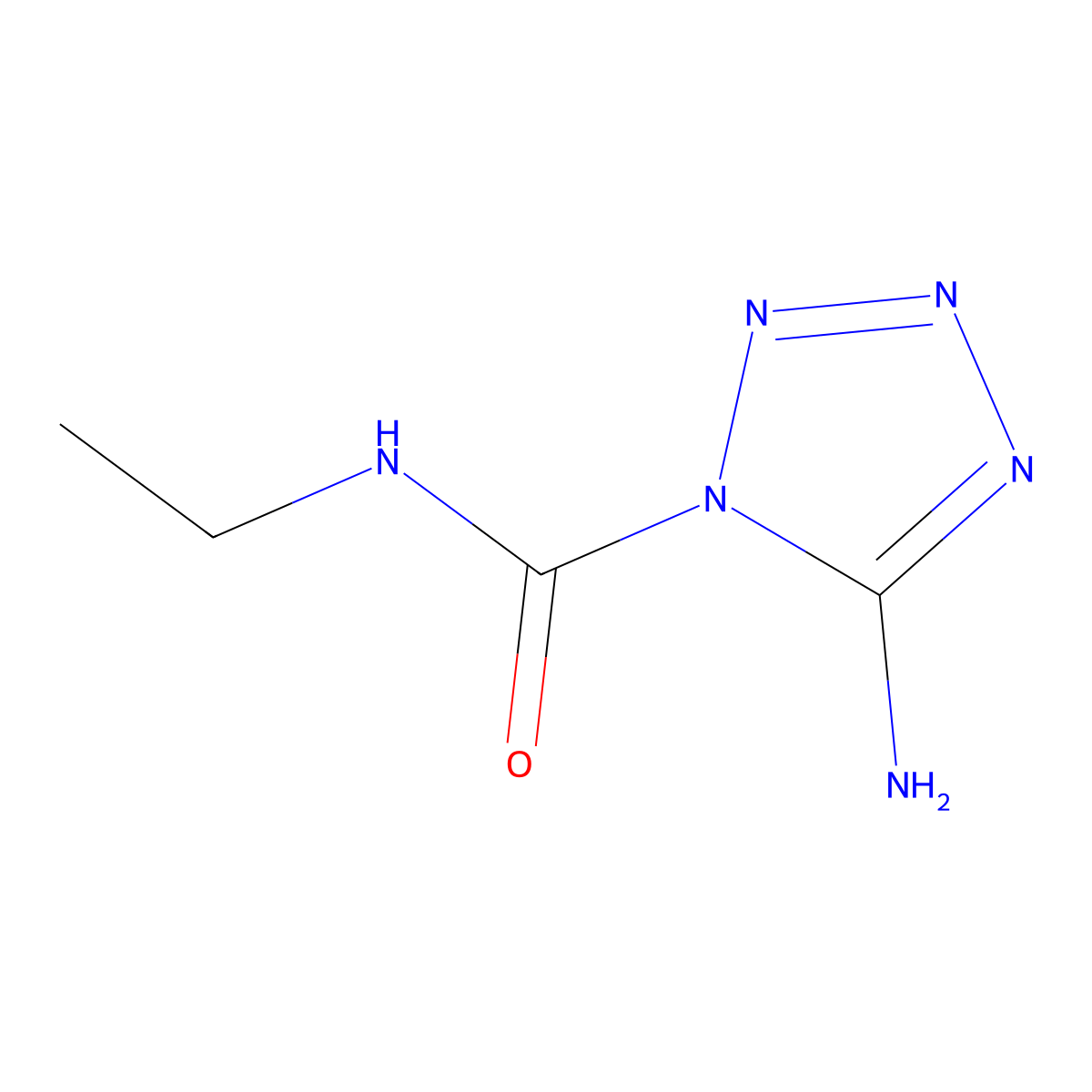 1H-Tetrazole-1-carboxamide, 5-amino-N-ethyl- molecular structure, CAS 709015-91-8