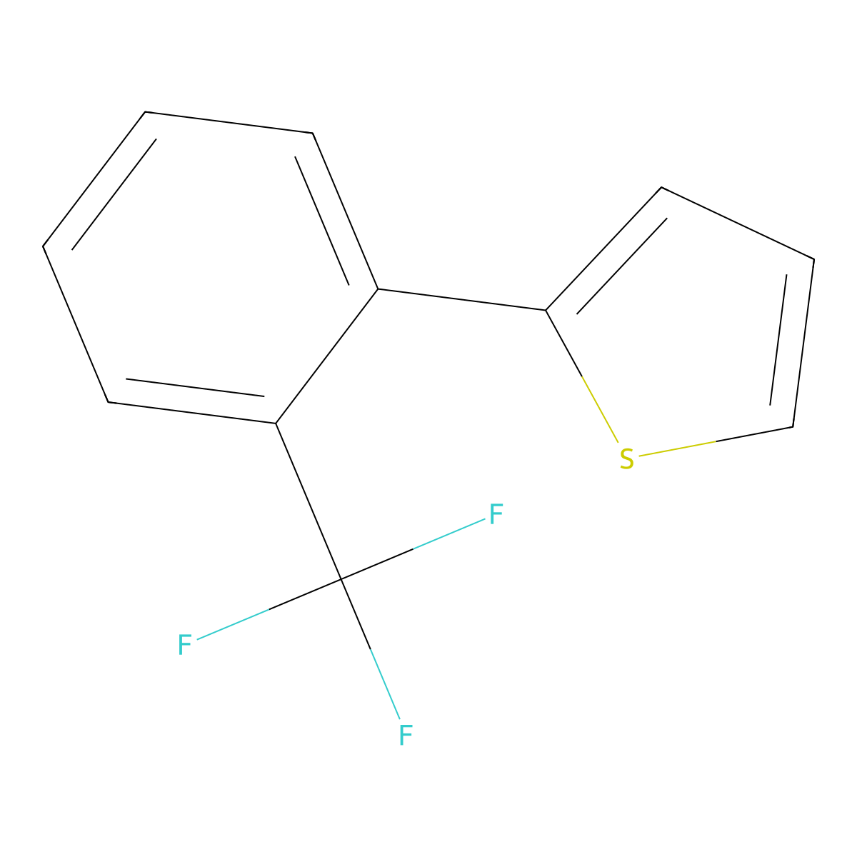 2-[2-(Trifluoromethyl)phenyl]thiophene molecular structure, CAS 709016-47-7