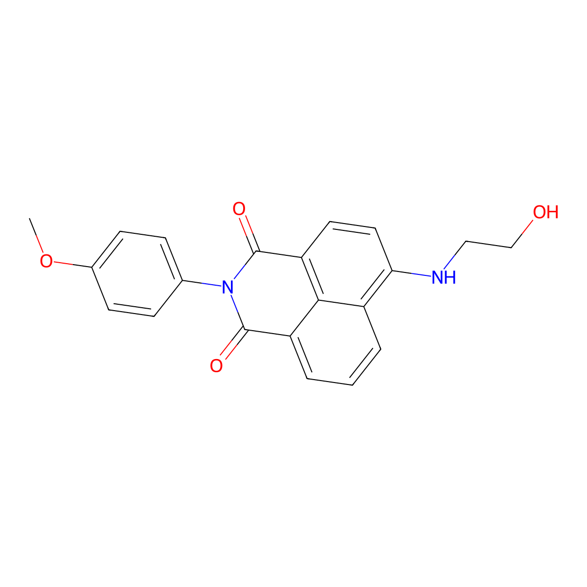 6-[(2-hydroxyethyl)amino]-2-(4-methoxyphenyl)-1H-benzo[de]isoquinoline-1,3(2H)-dione molecular structure, CAS 709020-47-3