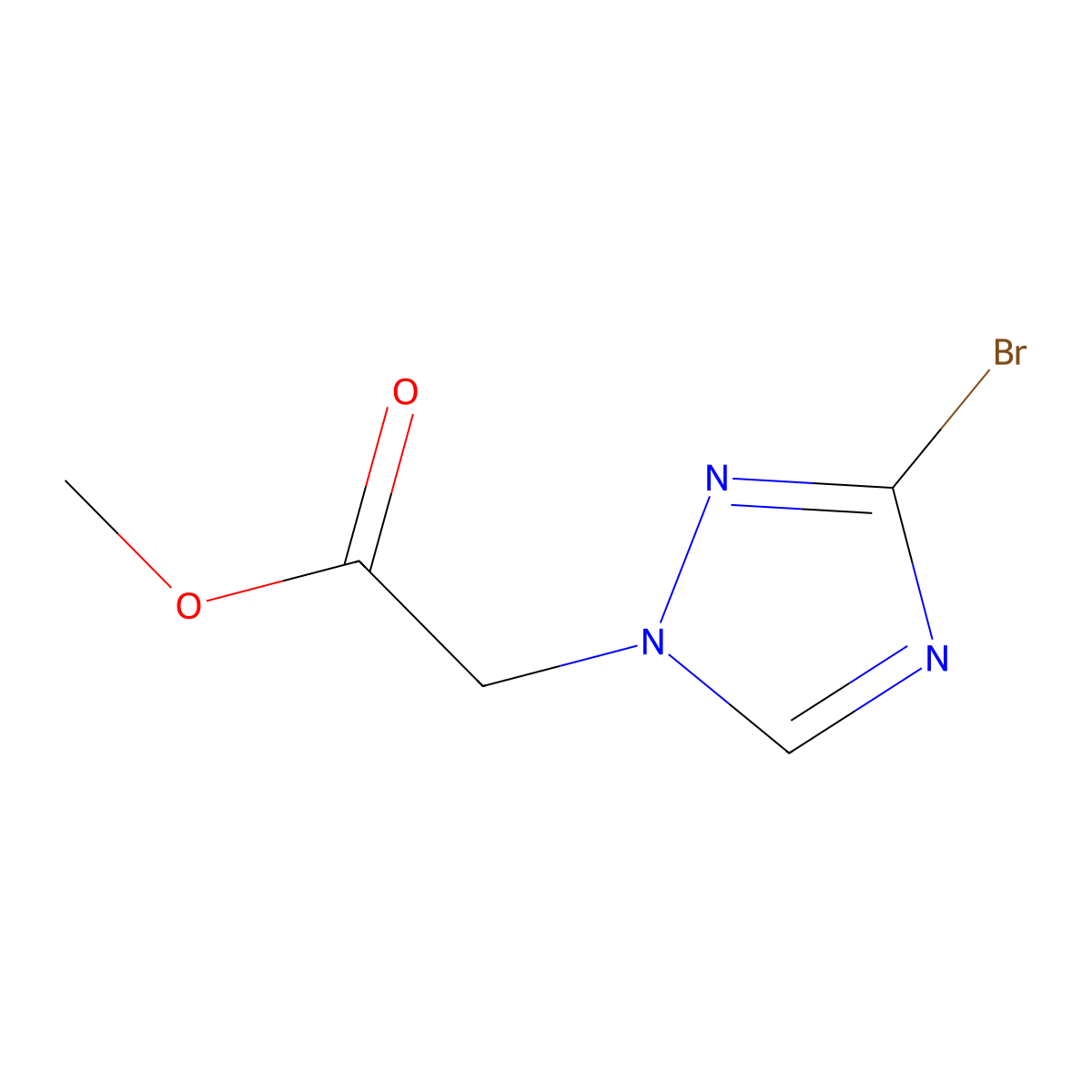 methyl (3-bromo-1H-1,2,4-triazol-1-yl)acetate molecular structure, CAS 709021-70-5