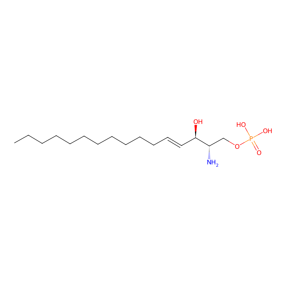 C16 Sphingosine-1-phosphate molecular structure, CAS 709026-60-8