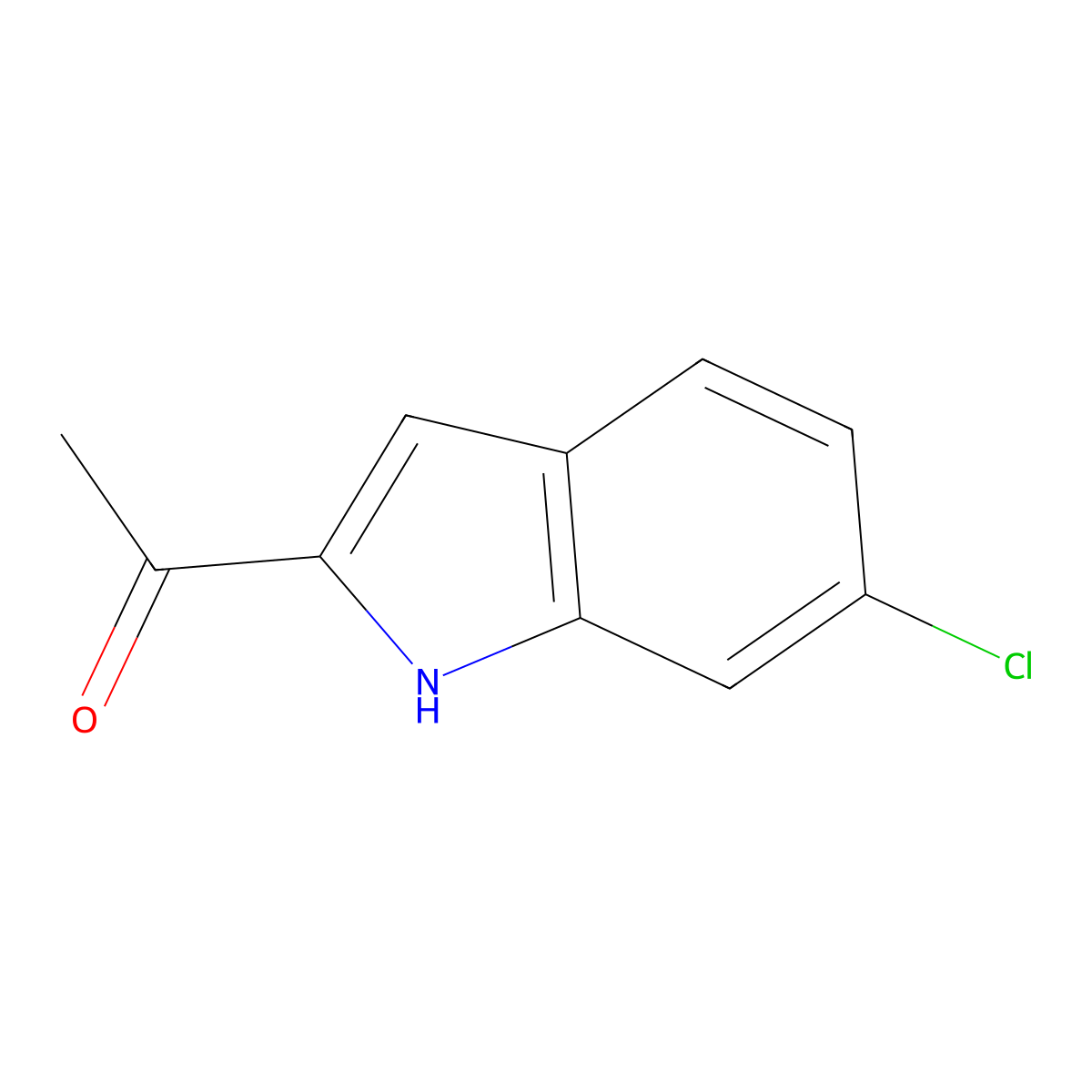 1-(6-chloro-1H-indol-2-yl)ethanone molecular structure, CAS 709029-93-6