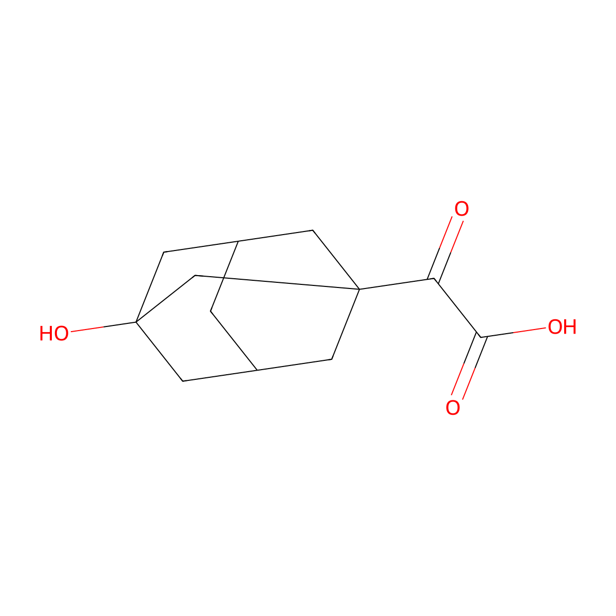 2-(3-Hydroxy-1-adamantyl)-2-oxoacetic acid molecular structure, CAS 709031-28-7