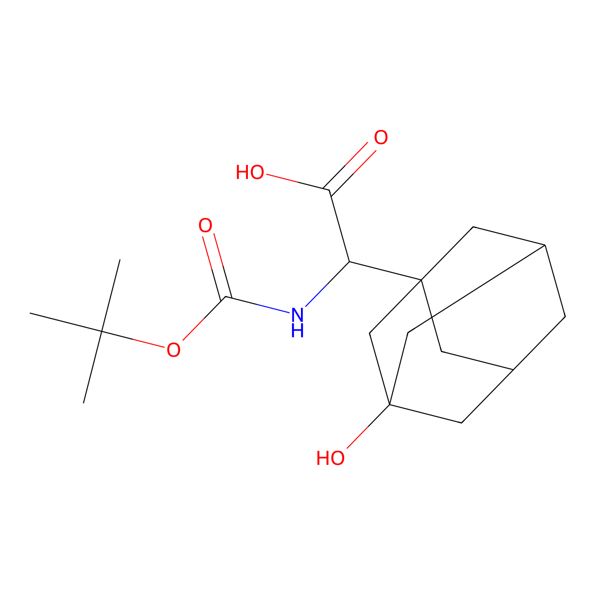 alpha-[[(1,1-Dimethylethoxy)carbonyl]amino]-3-hydroxytricyclo[3.3.1.13,7]decane-1-acetic acid molecular structure, CAS 709031-31-2