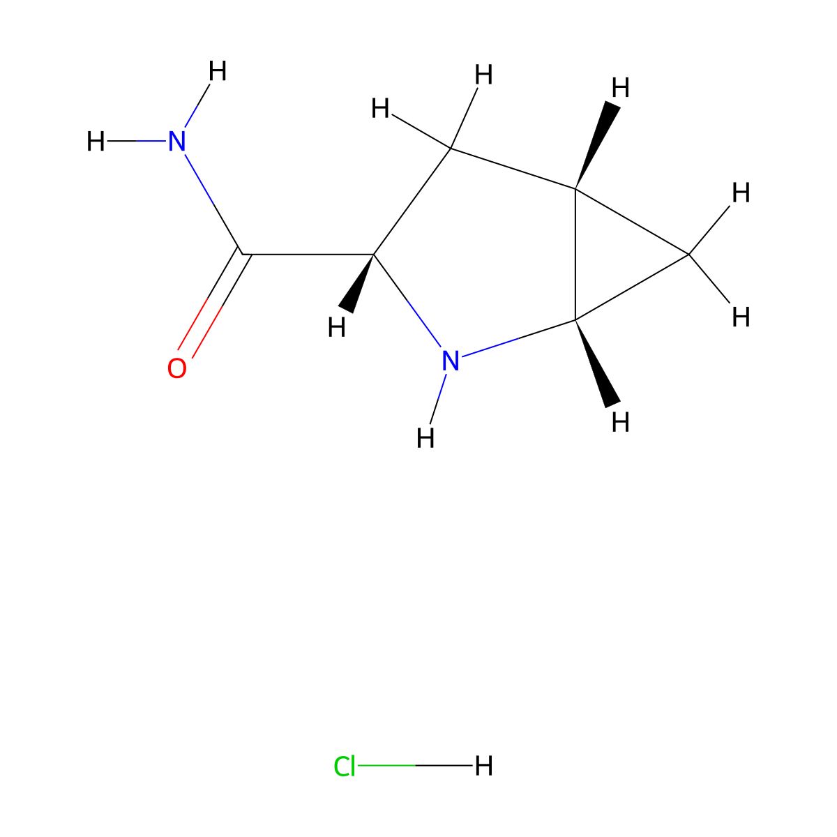 (1S,3S,5S)-2-Azabicyclo[3.1.0]hexane-3-carboxamide hydrochloride molecular structure, CAS 709031-39-0