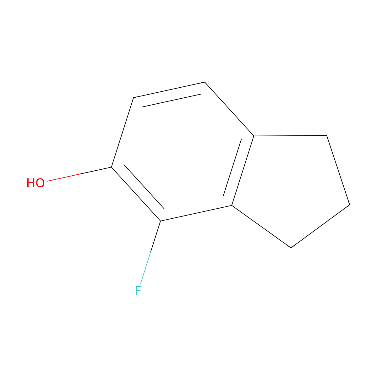 4-Fluoro-2,3-dihydro-1H-inden-5-ol molecular structure, CAS 709031-98-1