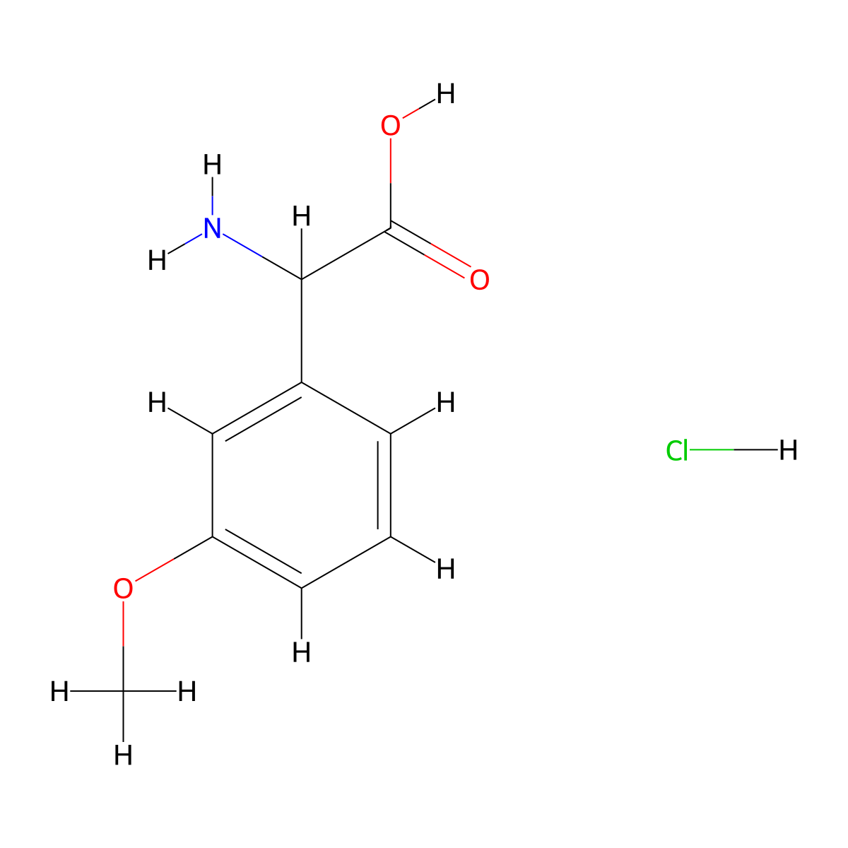 2-Amino-2-(3-methoxyphenyl)acetic acid hydrochloride molecular structure, CAS 709043-23-2