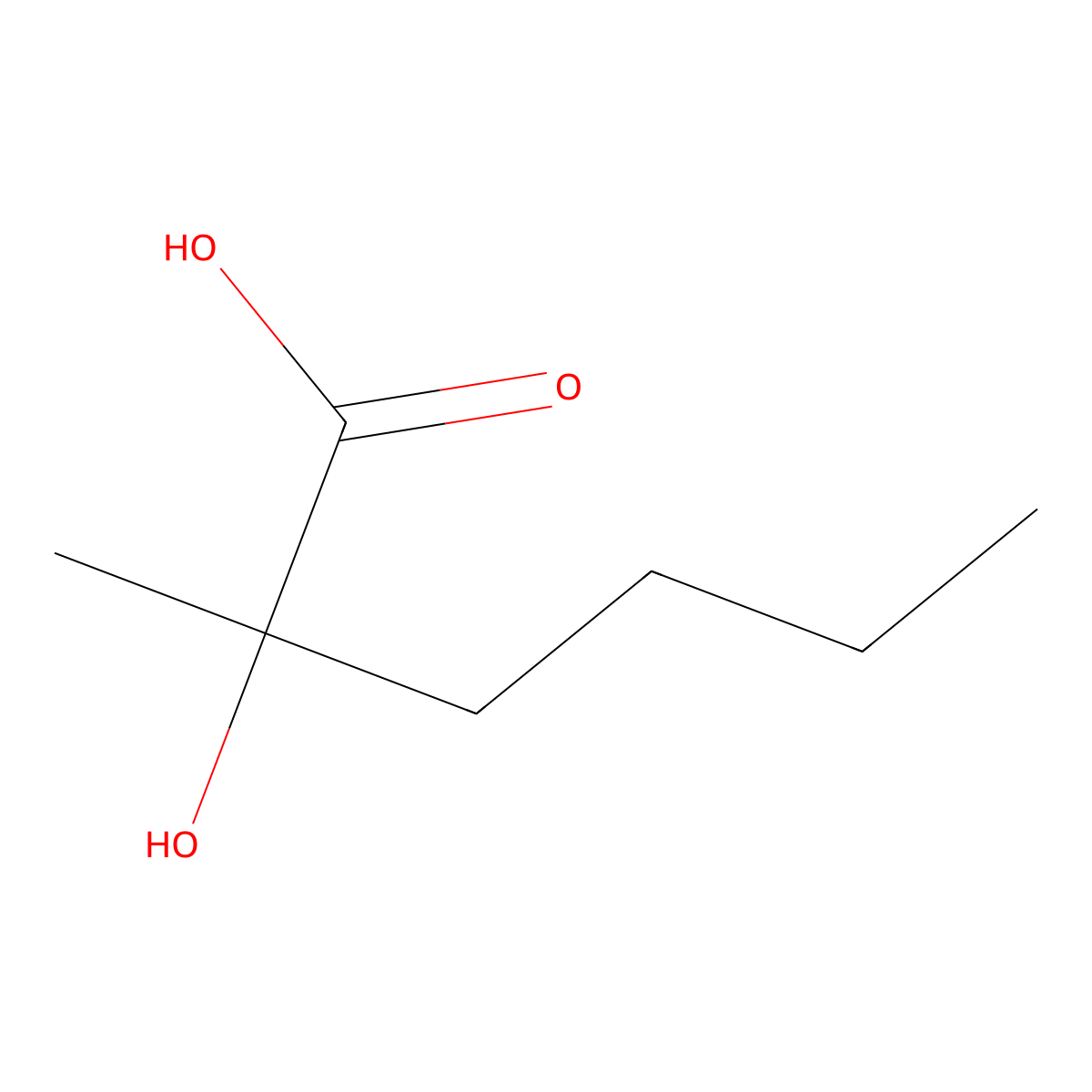 2-Hydroxy-2-methylhexanoic acid molecular structure, CAS 70908-63-3