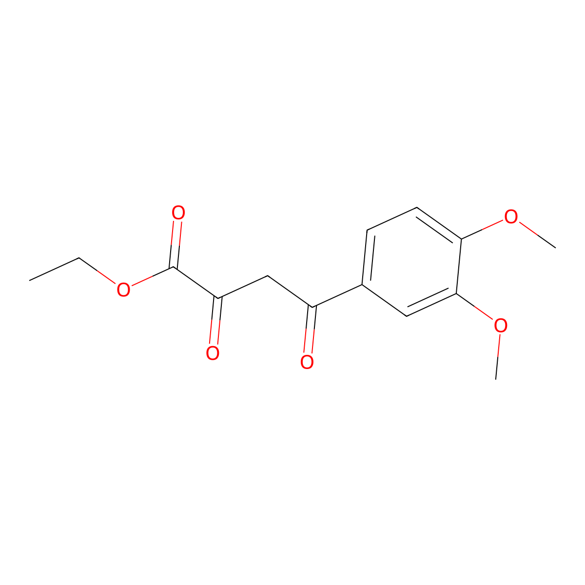 Ethyl 4-(3,4-dimethoxyphenyl)-2,4-dioxobutanoate molecular structure, CAS 70909-46-5