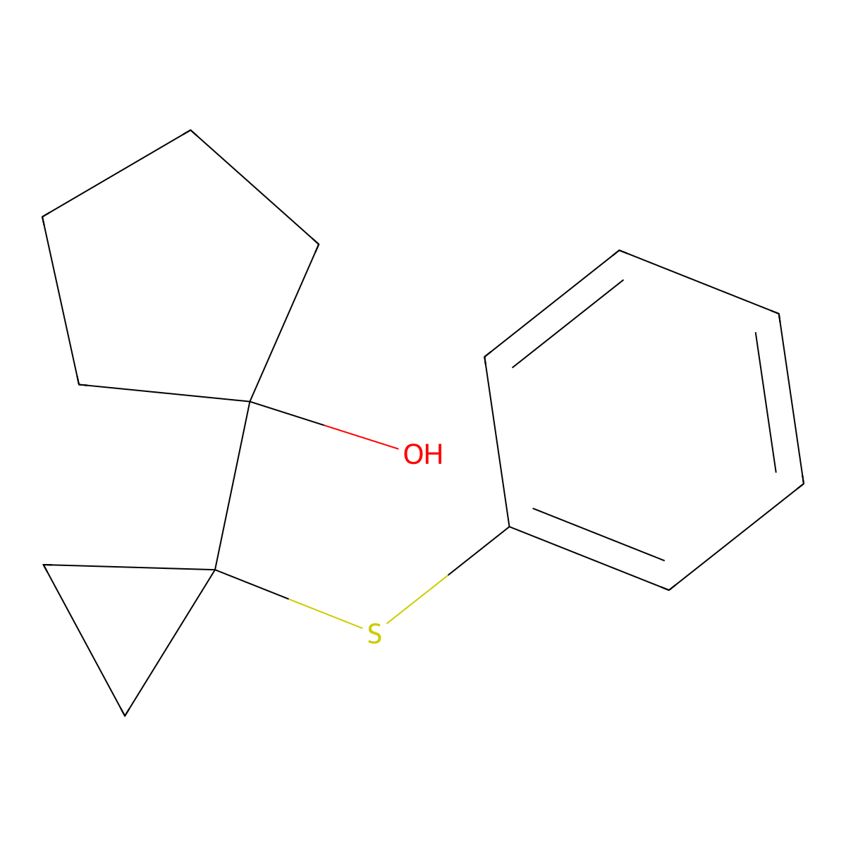 1-(1-(Phenylthio)cyclopropyl)cyclopentanol molecular structure, CAS 70910-84-8