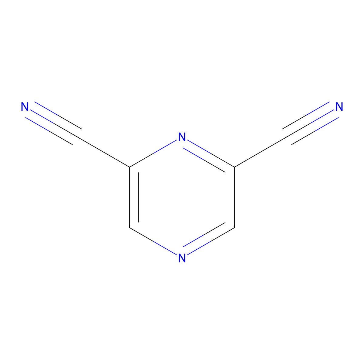 Pyrazine-2,6-dicarbonitrile molecular structure, CAS 70911-23-8